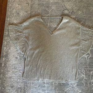Beautiful Anthropologie sparkly silver crinkle top